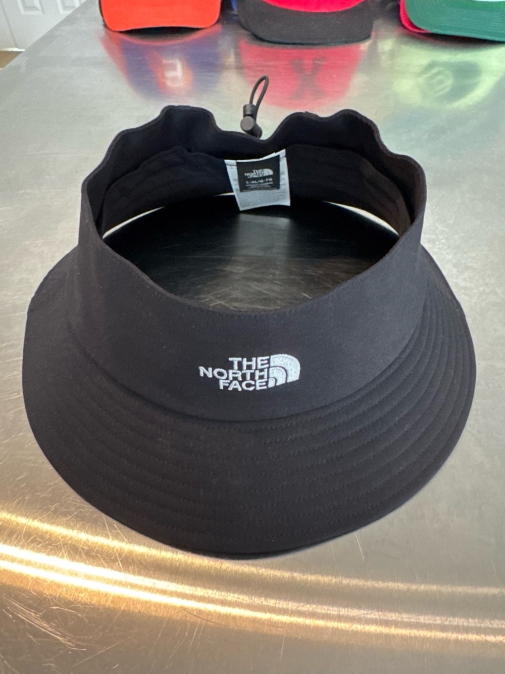 The North Face Black Bucket Visor with White Logo